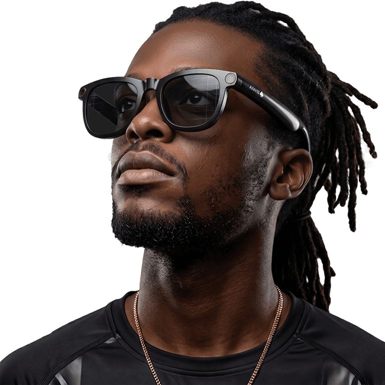 Person wearing smart glasses